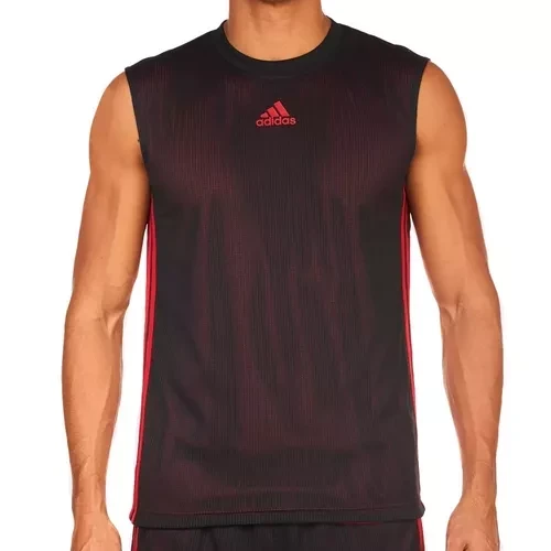 POLERA ADIDAS ROJA Y NEGRA BALLER REVERSIBLES TANK (BK0057)