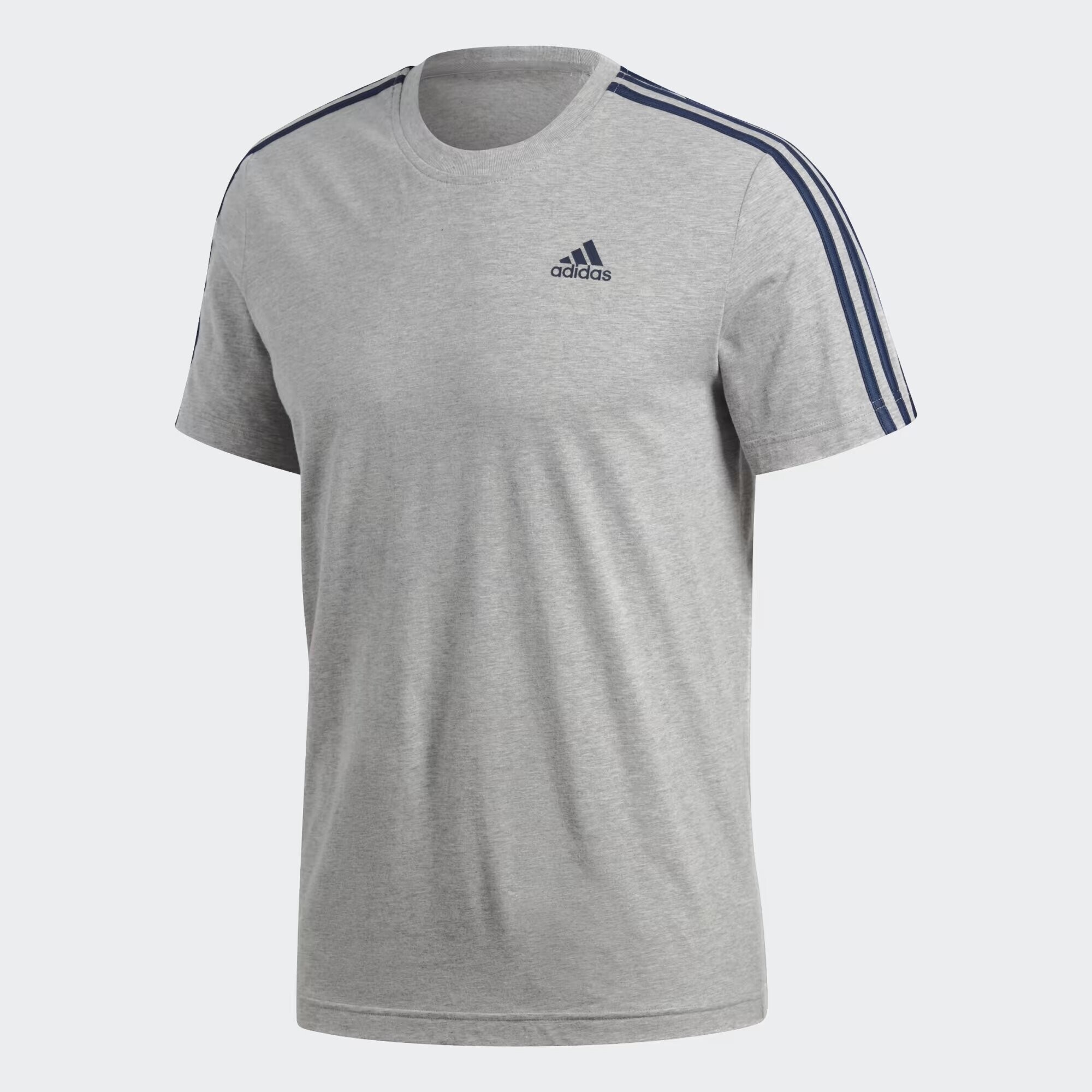 POLERA ADIDAS ESSENTIALS 3-STRIPES TEE MID-GREY (S98722)